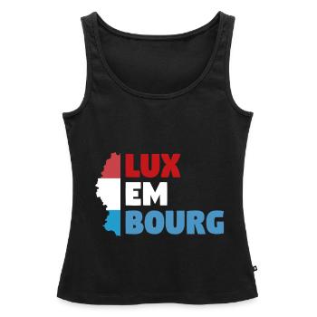 Luxembourg - Débardeur bio Premium Femme - noir - Devant - AI Model Female 172 light (172cm)