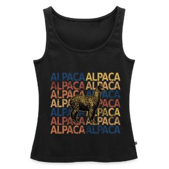 Alpaka - Frauen Premium Organic Tank Top - Schwarz - Vorne - AI Model Female 172 light (172cm)
