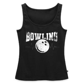 Bowling Bowling cône de sport - Débardeur bio Premium Femme - noir - Devant - AI Model Female 172 light (172cm)