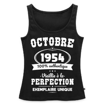 70th Anniversary - October 1954 Perfection - Women’s Premium Organic Tank top - black - Front - AI Model Female 172 light (172cm)
