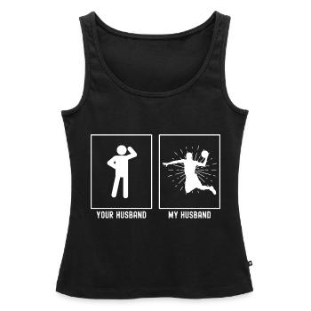Ihr Ehemann - Mein Ehemann - Slamdunk Basketball - Frauen Premium Organic Tank Top - Schwarz - Vorne - AI Model Female 172 light (172cm)