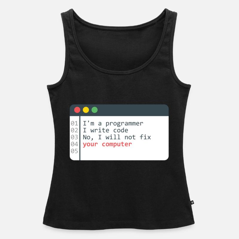 Programmeur HTML Programmation de codage de codeur informatique - Débardeur bio Premium Femme - noir