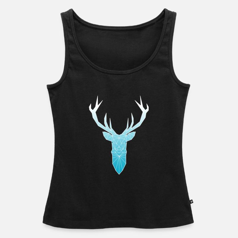 Tête de cerf dans la conception triangle (bleu clair) - Débardeur bio Premium Femme - noir
