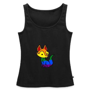 LGBT Gay Pride Fox Gay Pride - Débardeur bio Premium Femme - noir - Devant - AI Model Female 172 light (172cm)