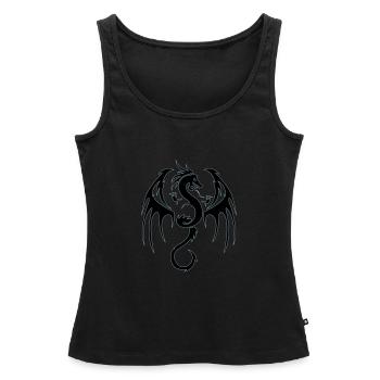 dragon tribal - Débardeur bio Premium Femme - noir - Devant - AI Model Female 172 light (172cm)