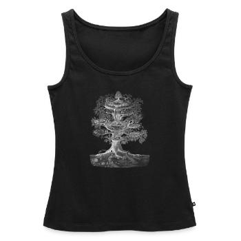 Yggdrasil the World Tree (pour les fonds sombres) - Débardeur bio Premium Femme - noir - Devant - AI Model Female 172 light (172cm)