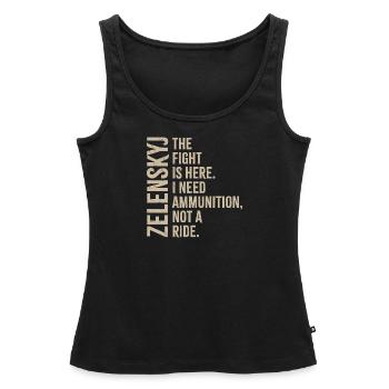 Zelensky - Women’s Premium Organic Tank top - black - Front - AI Model Female 172 light (172cm)