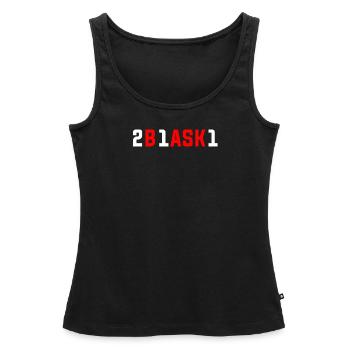 Franc-maçon 2B1ASK1 Rouge Blanc - Débardeur bio Premium Femme - noir - Devant - AI Model Female 172 light (172cm)