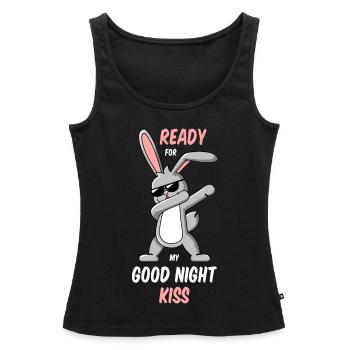 Dabbing Rabbit Bonne Chemise de Nuit - Débardeur bio Premium Femme - noir - Devant - AI Model Female 172 light (172cm)