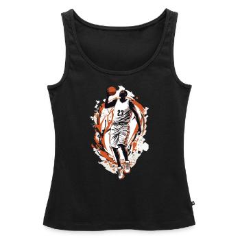 Dynamischer Basketball Freiwurf Basketballspieler - Frauen Premium Organic Tank Top - Schwarz - Vorne - AI Model Female 172 light (172cm)