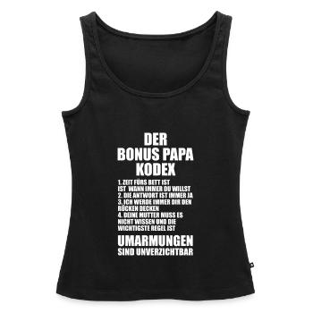 Bonus Papa Familie Bonus-Papa Geschenk - Frauen Premium Organic Tank Top - Schwarz - Vorne - AI Model Female 172 light (172cm)