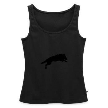 chien - Débardeur bio Premium Femme - noir - Devant - AI Model Female 172 light (172cm)