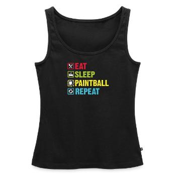 Paintball Cadeau Paintballer Paintball Player - Débardeur bio Premium Femme - noir - Devant - AI Model Female 172 light (172cm)