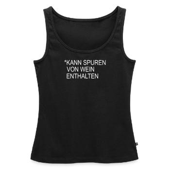 Kann Spuren von Wein enthalten - Frauen Premium Organic Tank Top - Schwarz - Vorne - AI Model Female 172 light (172cm)