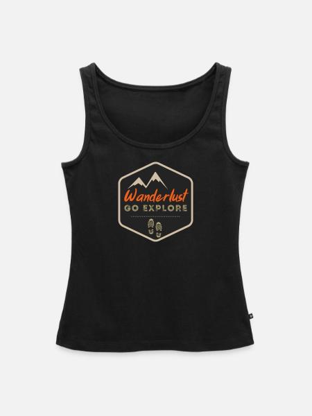 Wanderlust - Frauen Premium Organic Tank Top - Schwarz