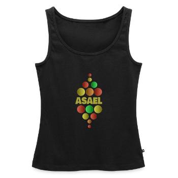 First grader Asael - Women’s Premium Organic Tank top - black - Front - AI Model Female 172 light (172cm)