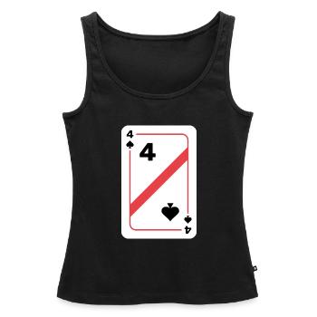 Pik Vier Spielkarte Pokerkarte - Frauen Premium Organic Tank Top - Schwarz - Vorne - AI Model Female 172 light (172cm)
