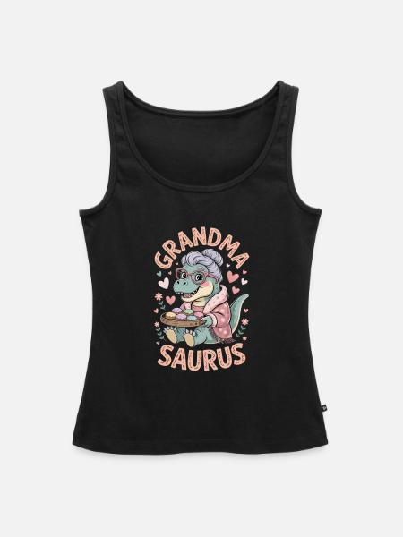 Oma Saurus Großmutter - Frauen Premium Organic Tank Top - Schwarz
