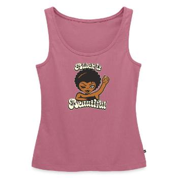 Black is Beautiful - black lives matter - Women’s Premium Organic Tank top - mauve - Front - AI Model Female 172 light (172cm)