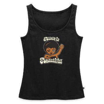 Black ist Beautiful - black lives matter - Frauen Premium Organic Tank Top - Schwarz - Vorne - AI Model Female 172 light (172cm)