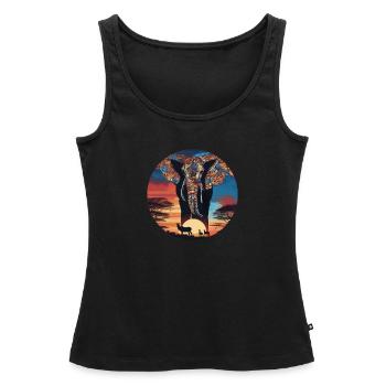 Afrika Steppe und Tiere - Frauen Premium Organic Tank Top - Schwarz - Vorne - AI Model Female 172 light (172cm)