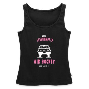 Air hockey Joueurs de hockey sur air Hockey sur air - Débardeur bio Premium Femme - noir - Devant - AI Model Female 172 light (172cm)
