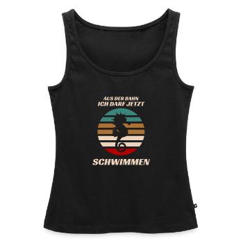 Aus der Bahn ich darf jetzt Schwimmen - Frauen Premium Organic Tank Top - Schwarz - Vorne - AI Model Female 172 light (172cm)