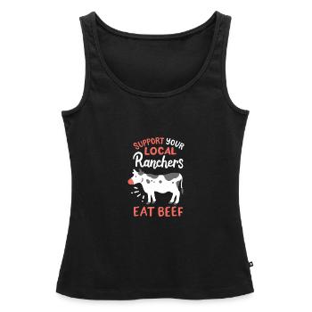Bauer Rind - Frauen Premium Organic Tank Top - Schwarz - Vorne - AI Model Female 172 light (172cm)