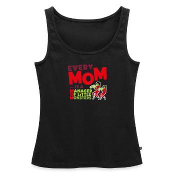 Lustiges Muttertags-T-Shirt mit niedlichen Monstern - Frauen Premium Organic Tank Top - Schwarz - Vorne - AI Model Female 172 light (172cm)