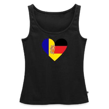 Andorra Germany Heart - Frauen Premium Organic Tank Top - Schwarz - Vorne - AI Model Female 172 light (172cm)