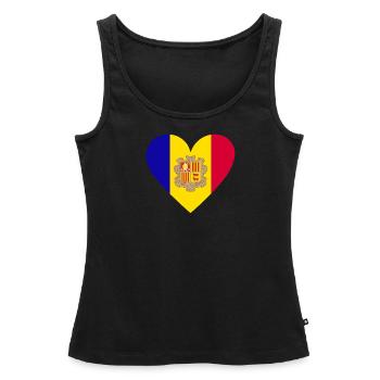 Andorra Heart - Women’s Premium Organic Tank top - black - Front - AI Model Female 172 light (172cm)