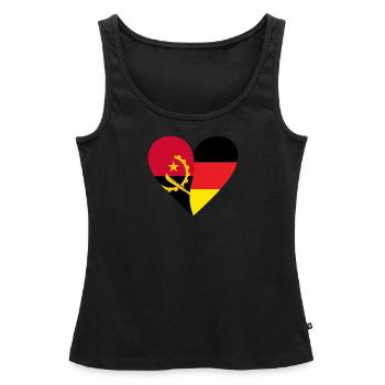 Angola Germany Heart - Women’s Premium Organic Tank top - black - Front - AI Model Female 172 light (172cm)