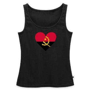 Angola Heart - Women’s Premium Organic Tank top - black - Front - AI Model Female 172 light (172cm)