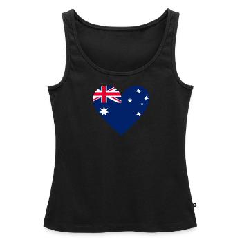 Australia Heart - Women’s Premium Organic Tank top - black - Front - AI Model Female 172 light (172cm)