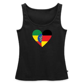 Ethiopia Germany Heart - Frauen Premium Organic Tank Top - Schwarz - Vorne - AI Model Female 172 light (172cm)