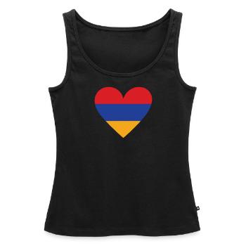 Armenia Heart - Women’s Premium Organic Tank top - black - Front - AI Model Female 172 light (172cm)