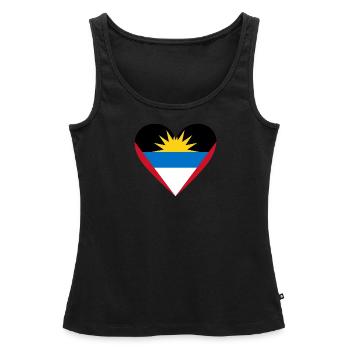 Antigua and Barbuda Heart - Women’s Premium Organic Tank top - black - Front - AI Model Female 172 light (172cm)