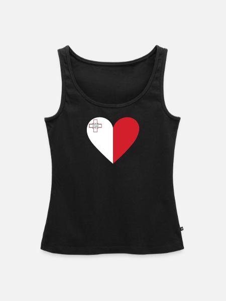 Malta Heart - Frauen Premium Organic Tank Top - Schwarz