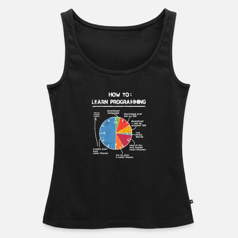 Apprenez à programmer des programmeurs nerd informatique - Débardeur bio Premium Femme - noir
