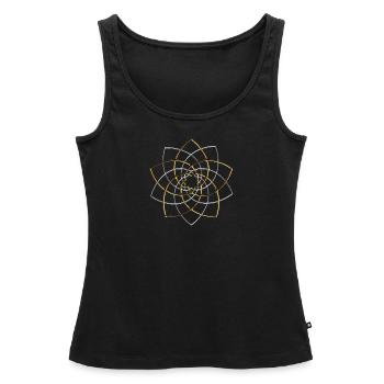 Fleur de Vénus Nombre d’Or Spiritualité Astronomie - Débardeur bio Premium Femme - noir - Devant - AI Model Female 172 light (172cm)