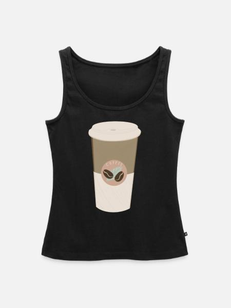Kaffee Kaffeebecher - Frauen Premium Organic Tank Top - Schwarz