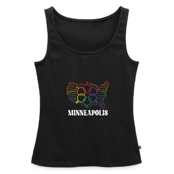 Minneapolis Pride Month Pride Flag LGBT Community - Débardeur bio Premium Femme - noir - Devant - AI Model Female 172 light (172cm)