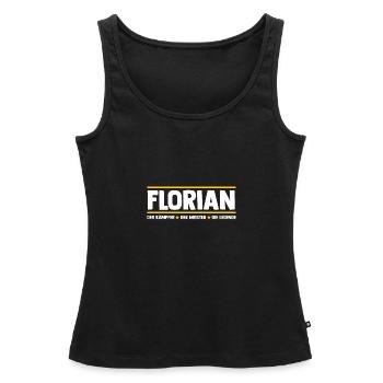 Florian - Frauen Premium Organic Tank Top - Schwarz - Vorne - AI Model Female 172 light (172cm)