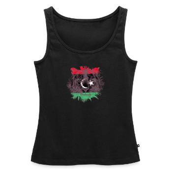 Libya - Women’s Premium Organic Tank top - black - Front - AI Model Female 172 light (172cm)