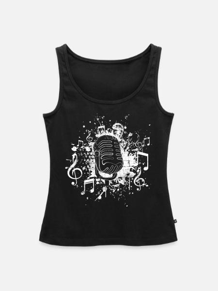 Singen Mikrofon - Frauen Premium Organic Tank Top - Schwarz