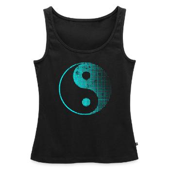 Yin Yang - Débardeur bio Premium Femme - noir - Devant - AI Model Female 172 light (172cm)
