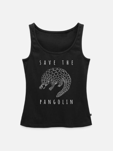 Pangolin-Liebhaber Rette den Pangolin - Frauen Premium Organic Tank Top - Schwarz