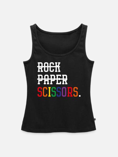 Schere, Stein, Papier - Frauen Premium Organic Tank Top - Schwarz