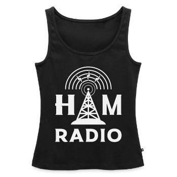 Radio HAM Operator Amateurfunk Antenne Geschenk - Frauen Premium Organic Tank Top - Schwarz - Vorne - AI Model Female 172 light (172cm)