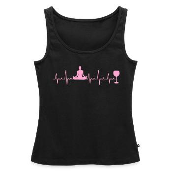Yoga - Frauen Premium Organic Tank Top - Schwarz - Vorne - AI Model Female 172 light (172cm)
